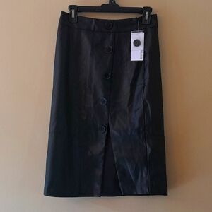 NWT Just Fab Pleather Black Skirt Size Small